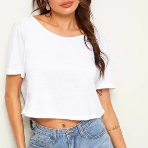 Twist back Solid White Tee